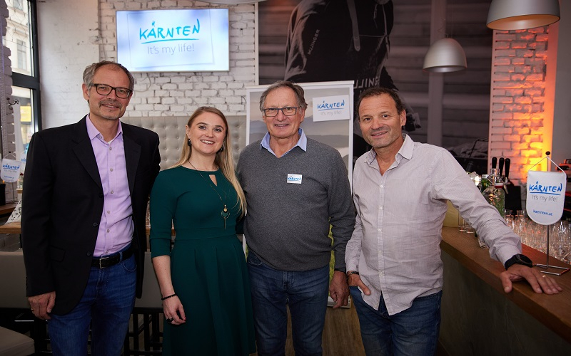 Kärnten-Werber Klaus Ehrenbrandtner mit Pressechefin Iris Kuchar und Radkoordinator Paco Wrolich (c) Ben Leitner/Kärnten Werbung