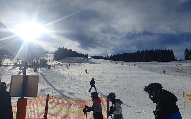 Blick zur Piste beim Schlepplift Schieferwiesen