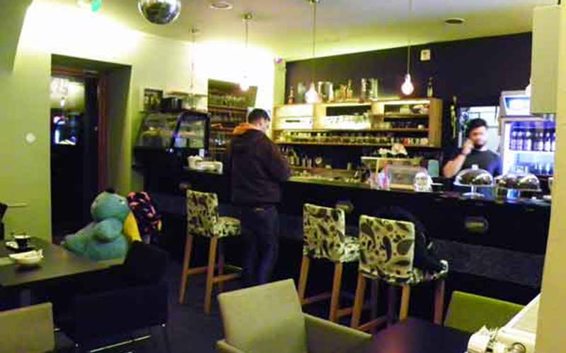 Das Cafe im MCC Hotel in Celje