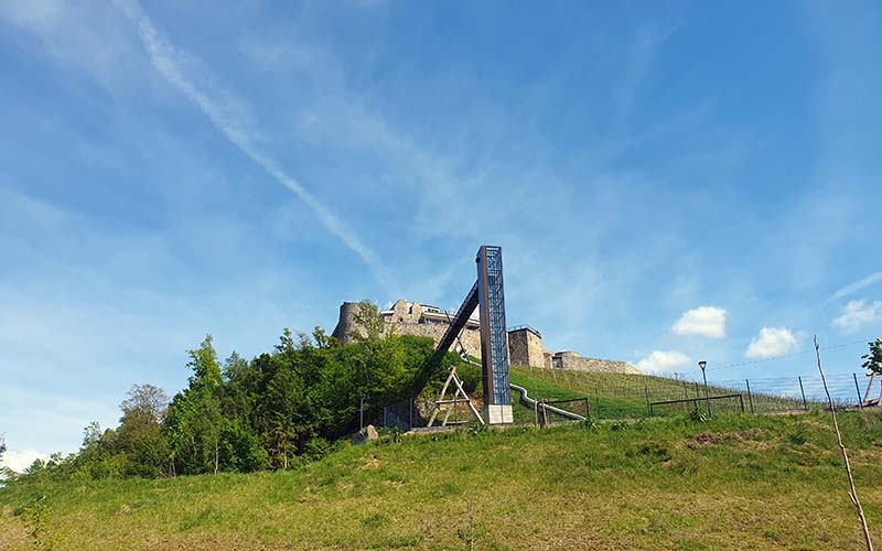 Die Burg Taggenbrunn aus der Ferne