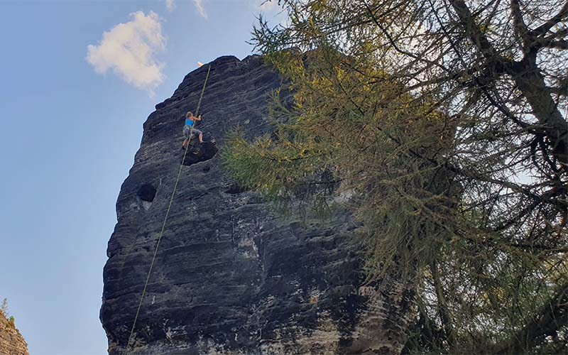 Die Tyssaer Wände sind auch ein Kletterparadies