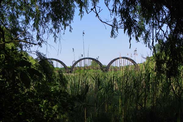 Blick zur berühmten Holzbrücke