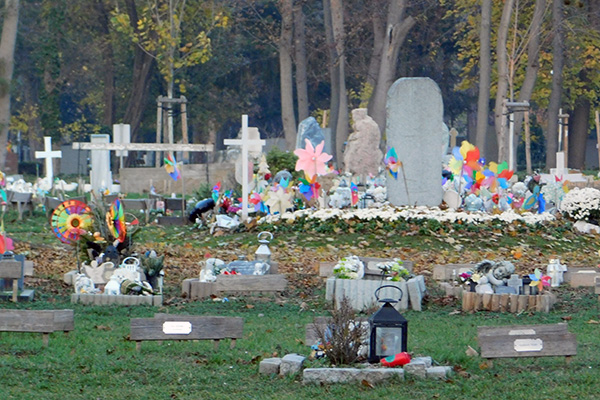 Blick zum Baby-Friedhof