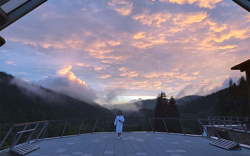 Die Aussicht von der Terrasse des Hotels Horak