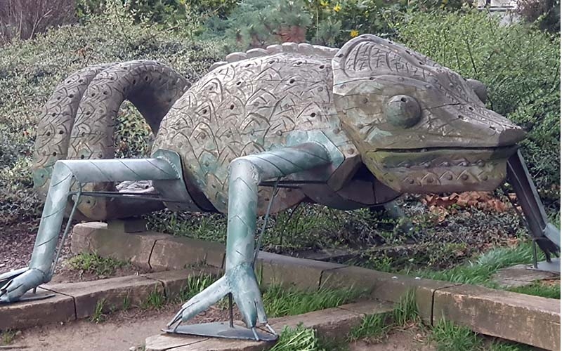 Ein Chamäleon am Weg zur Galerie