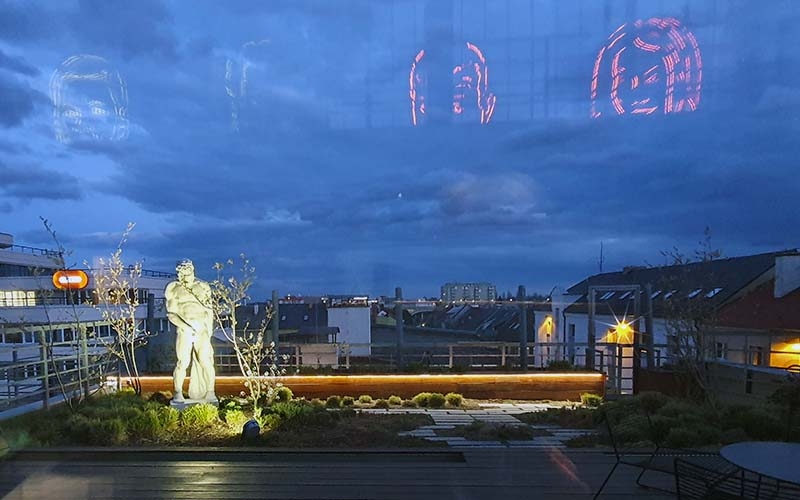 Der Blick von der Dachterrasse