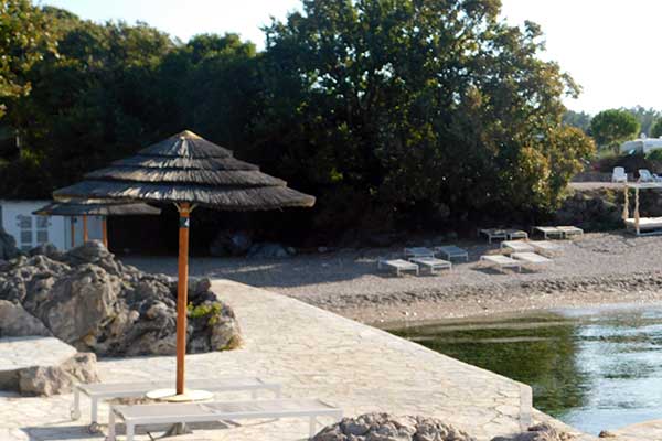 Blick zum Strand des Camping Resort in Krk 