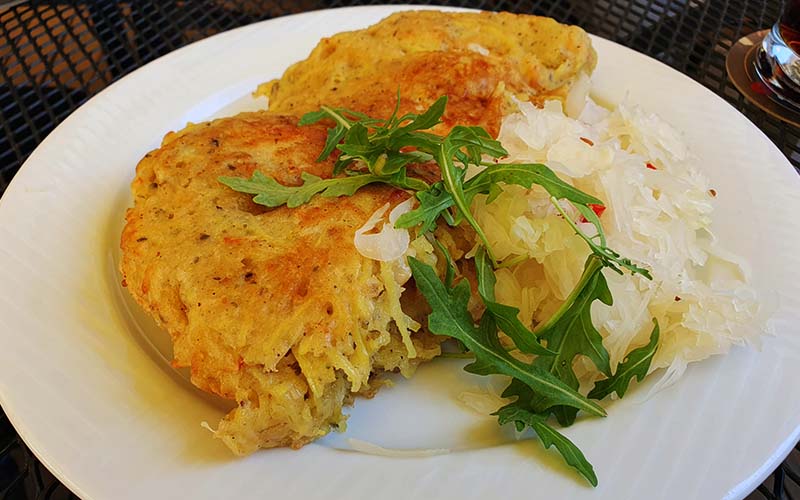 Kartoffelpuffer mit Selchfleisch - einmal anders