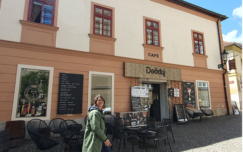 Blick zum Café Dačický