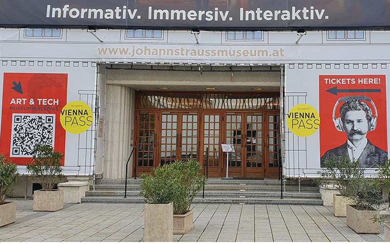 Der Eingang zum neuen Johann Strauss Museum