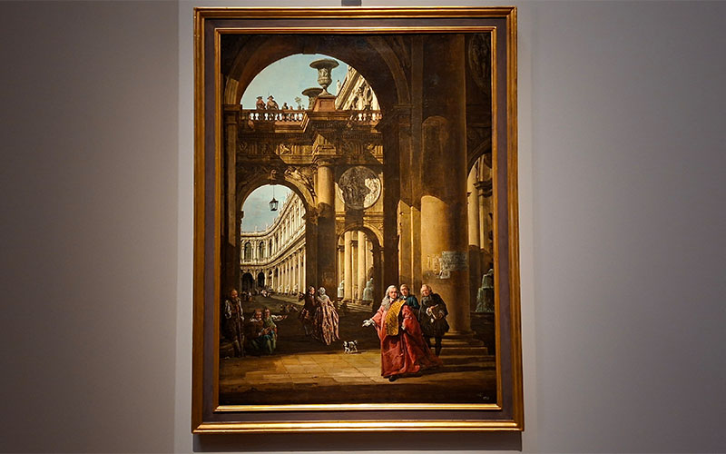 Bellotto: Architekturfantasie mit Selbstbildnis in den Roben eines venezianischen Edelmannes, Königliches Schloss Warschau-Museum © The Royal Castle in Warsaw - Museum