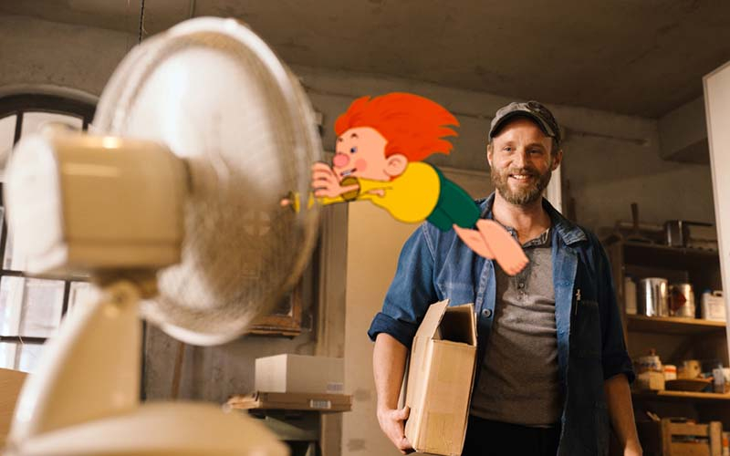 Er treibt wieder seine Späßchen: der Kobold mit dem roten Haar