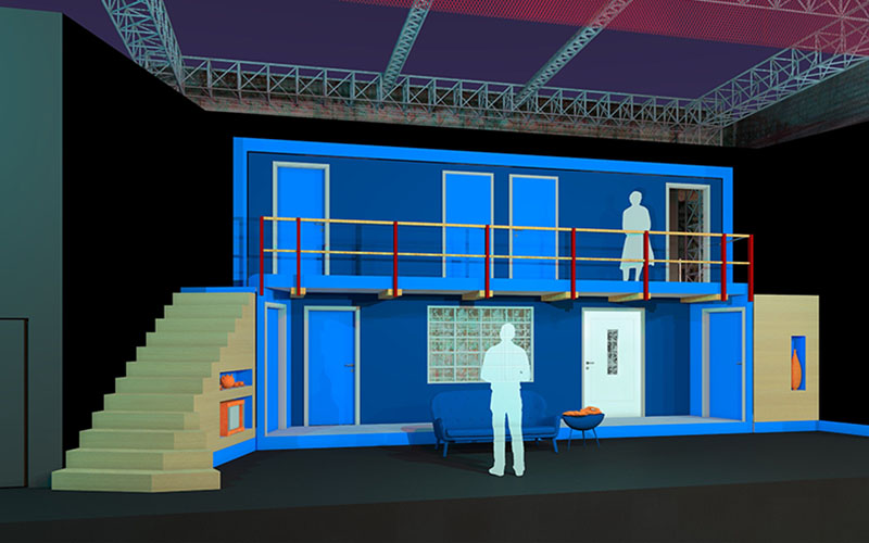 Bühnenbildentwurf von Erich Uiberlacker (© Erich Uiberlacker)