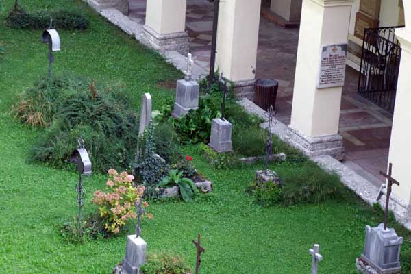 Blick auf den Friedhof der Sebastiankirche