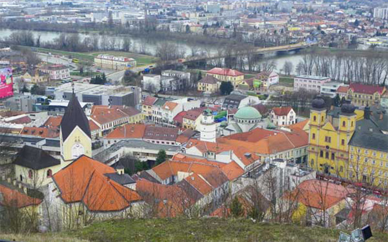 Blick von der Burg auf die Stadt