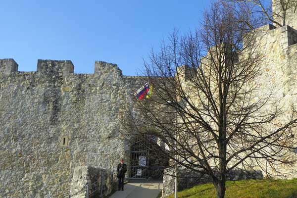 Der Eingang zur Burg Celje