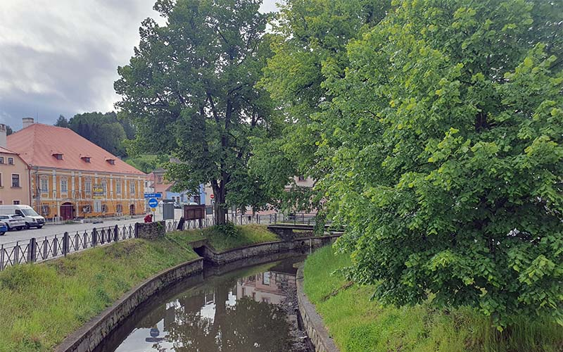 Blick zum Geburtshaus von Josef Hoffmann