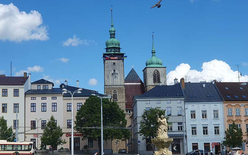 Blick auf die Kirche des Heiligen Jakob in Jihlava, der Hauptstadt der Region Vysočina