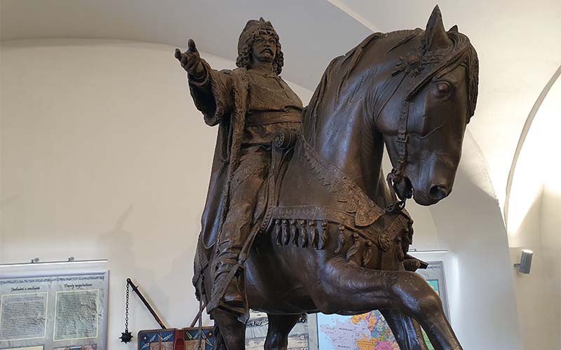 Die Reiterstatue im Museum von Poděbrady