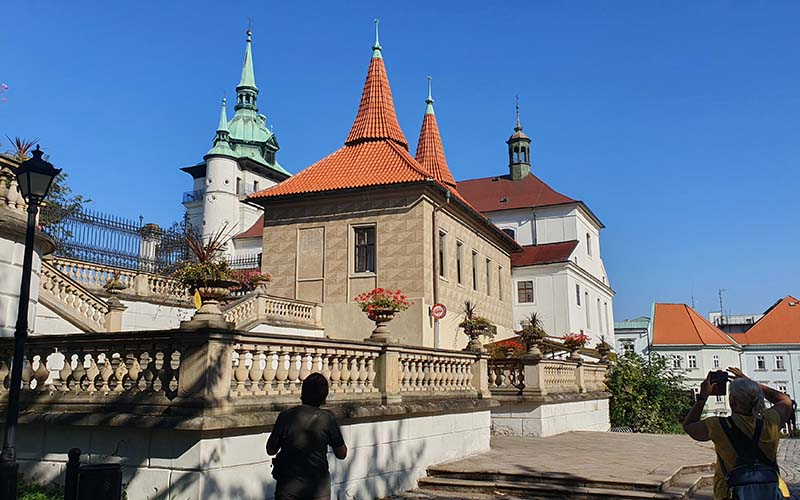 Die Kolostuj Türmchen des Schlosses Teplice