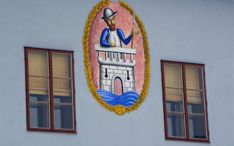 Blick zum Stadtzeichen