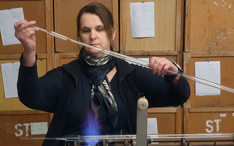 Die Vorbereitung der Glasstäbe