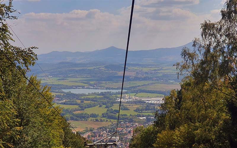 Ausblick vom Sessellift auf den Mückenberg